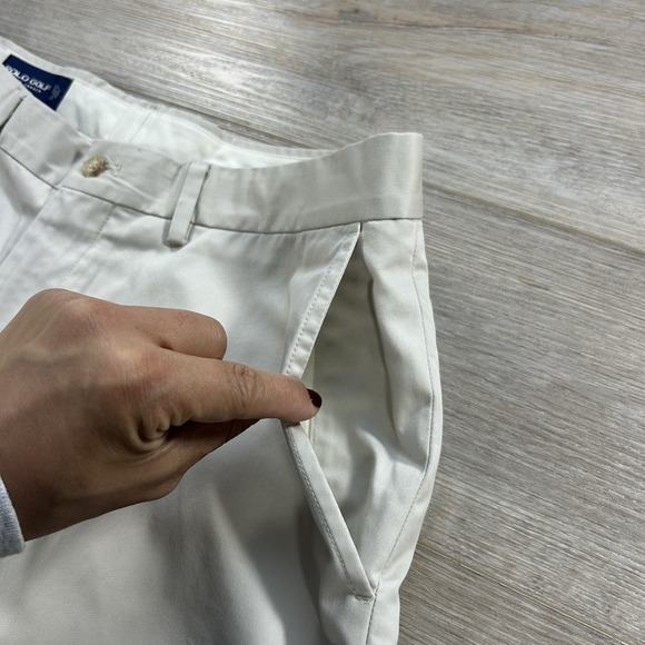 Polo Golf Ralph Lauren Men's 34 Flat Front Khaki Shorts‎ Golf Preppy - Picture 2 of 13